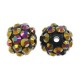 Resin rhinestone shamballa bead 10x12mm Golden brown